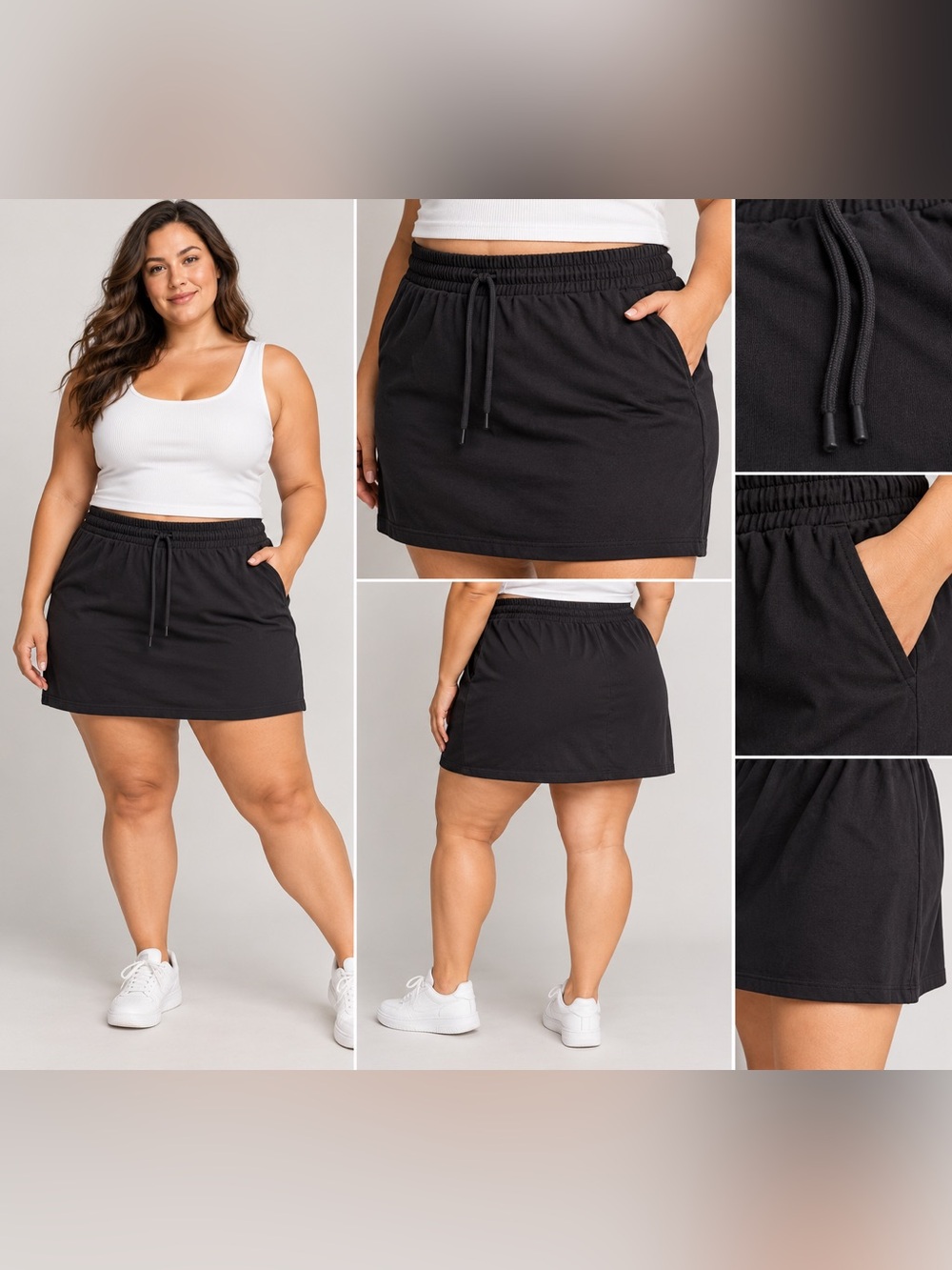 Torrid Black Drawstring A-Line Mini Skirt Plus Size 2 / 2X NWT